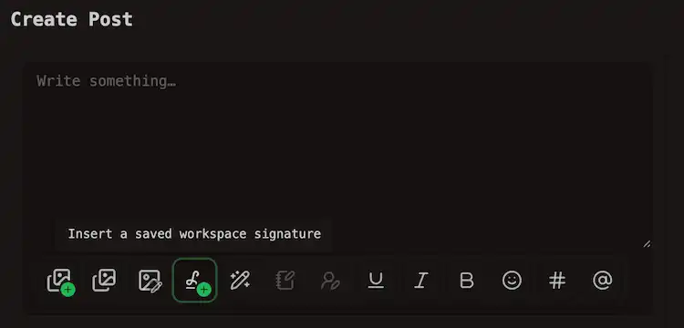 Insert a signature from the composer toolbar